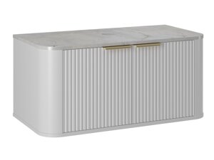 Fali szekrény mosdónak Merced T100 (Fehér + Fehér márvány)