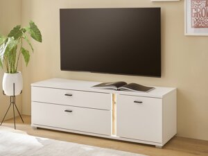 TV-Tisch Lewiston AH104 (Weiß + Wotan eichenholzoptik)