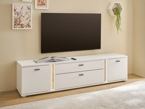 TV-Tisch Lewiston AH105 (Weiß + Wotan eichenholzoptik)