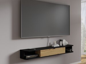 Mobile porta TV Buffalo 176 (Nero opaco + Rovere Artisan)