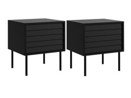 Ensemble de tables de chevet Charlotte Y105 (Noir)