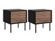 Ensemble de tables de chevet Charlotte Y105 (Noyer + Noir)