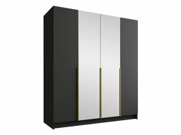 Kleiderschrank Atlanta 198 (Schwarz + Gold)