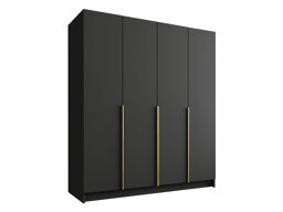 Kleiderschrank Atlanta 199 (Schwarz + Gold)