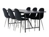 Conjunto de comedor Dallas 3964 (Negro + Plata)