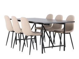 Set sala da pranzo Dallas 3964 (Beige + Nero)