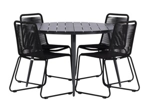 Conjunto de mesa y sillas Dallas 3925 (Negro)