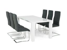 Set sala da pranzo Scandinavian Choice 568 (Grigio scuro + Argento)