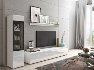 Set mobili soggiorno Sarasota 125 (Bianco + Bianco lucido)