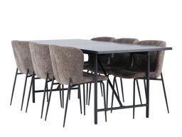 Set sala da pranzo Dallas 4192 (Grigio scuro + Nero)