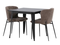 Set sala da pranzo Dallas 3362 (Grigio scuro + Nero)