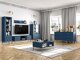 Set mobili soggiorno Madison AF111 (Blu scuro + D'oro)