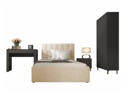 Conjunto de dormitorio Ogden S115 (Negro mate + Beige)