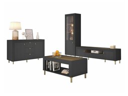 Wohnzimmer-Sets Ogden S117 (Mattschwarz)