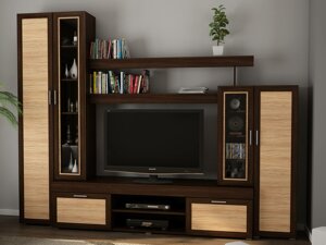 Dnevni regal Lexington 126 (Temni Sonoma hrast + Svetla oljka)