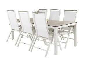 Tavolo e sedie set Dallas 2492 (Bianco + Grigio)