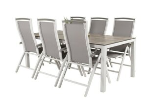 Tavolo e sedie set Dallas 2492 (Grigio + Bianco)