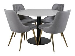 Set sala da pranzo Dallas 1160 (Grigio chiaro + Ottone)