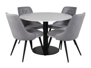 Conjunto de comedor Dallas 1160 (Gris claro + Negro)