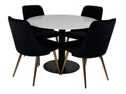 Conjunto de comedor Dallas 1160 (Negro + Latón)