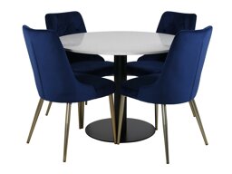 Set sala da pranzo Dallas 1160 (Blu + Ottone)