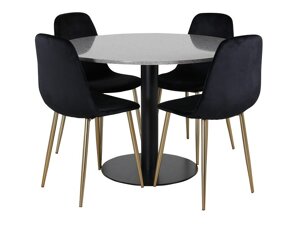 Set sala da pranzo Dallas 2439 (Nero + Ottone)