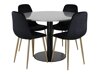 Conjunto de comedor Dallas 2439 (Negro + Latón)