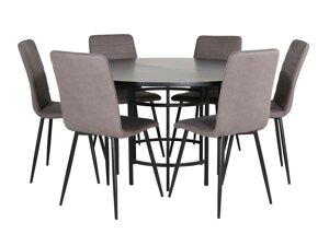 Conjunto de comedor Dallas 2344 (Negro + Gris)