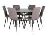 Set sala da pranzo Dallas 2344 (Nero + Grigio)