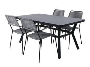 Conjunto de mesa y sillas Dallas 2193 (Negro + Gris)