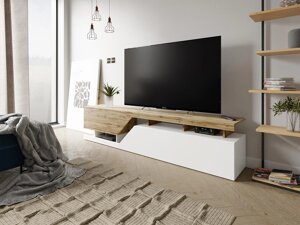 Mueble TV Comfivo AC104 (Blanco + Wotan roble)