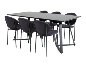 Conjunto de comedor Dallas 1970 (Negro)