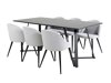 Conjunto de comedor Dallas 1962 (Negro + Gris claro)