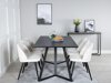 Conjunto de comedor Dallas 1962 (Negro + Beige)