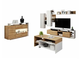 Set mobili soggiorno Kingston R103 (Nipote di quercia + Bianco)