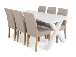 Conjunto de comedor Scandinavian Choice 675 (Beige + Marrón)