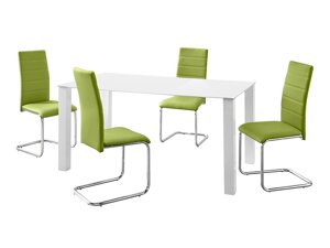 Conjunto de comedor Denton 1130 (Blanco + Verde)