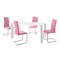 Conjunto de comedor Denton 1130 (Blanco + Rosa)