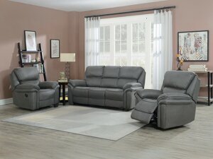 Conjunto de muebles tapizado Dallas E103 (Gris)