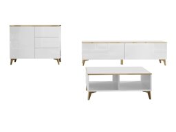 Set mobili soggiorno Comfivo AD107 (Bianco + Bianco lucido)