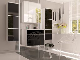 Badezimmer-Set Tucson 105 (Weiß + Schwarz glänzend)