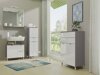 Armário com lavatório de apoio próprio para casa de banho Sacramento V100 (Branco brilhante+ Grafite)