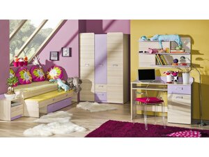 Conjunto de dormitorio infantil Ogden B122 (Fresno + Púrpura)