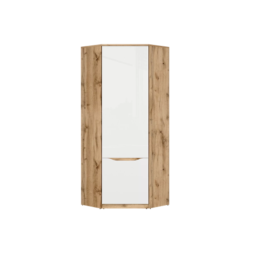 JR Möbel Mobile-Guardaroba Corridoio Guardaroba Swing 2 Rovere Sonoma/Bianco con Specchio Illuminazione 